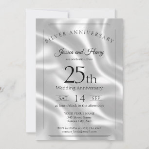 Elegant Silver 25th wedding anniversary Invitation