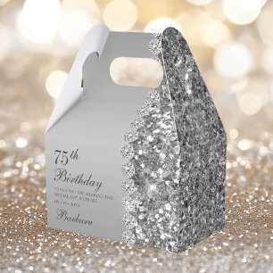 Elegant Silver 75th Birthday Favour Box
