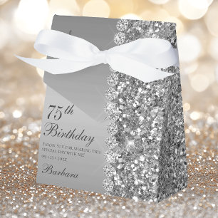 Elegant Silver 75th Birthday Favour Box