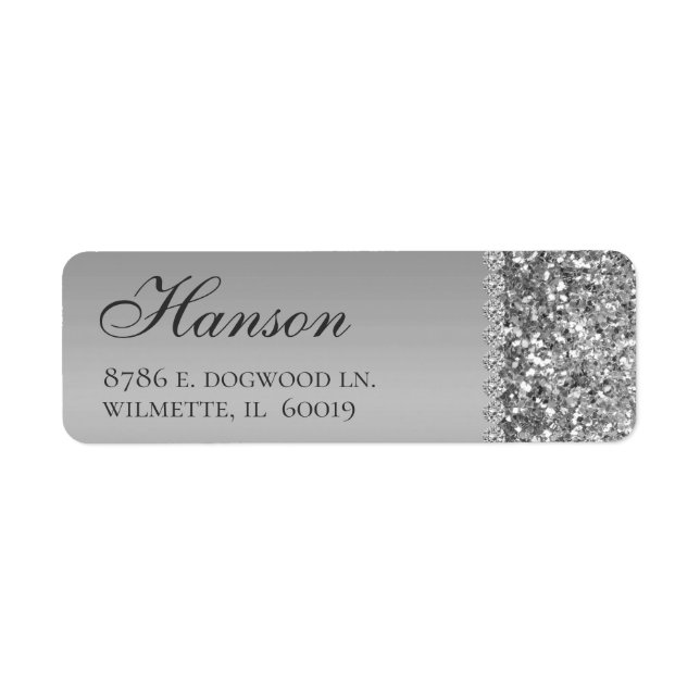 Elegant Silver 75th Birthday Return Address (Front)