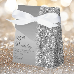 Elegant Silver 85th Birthday Favour Box
