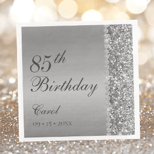 Elegant Silver 85th Birthday Party Napkin