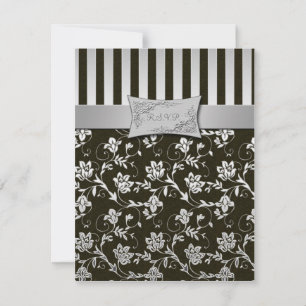 Elegant Silver and Black RSVP Card