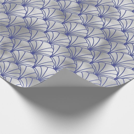 Elegant Silver and Blue Art Deco Wrapping Paper | Zazzle.co.uk