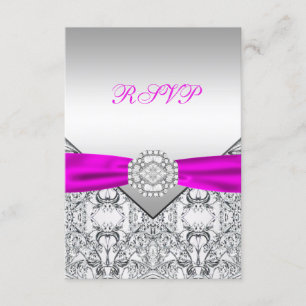 Elegant Silver and Fuchsia RSVP
