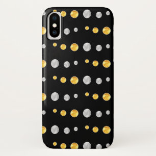 Elegant silver and gold dots iPhone x case