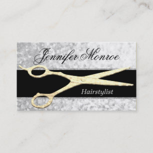 Elegant Silver and Gold Hairstylist Appointment Card