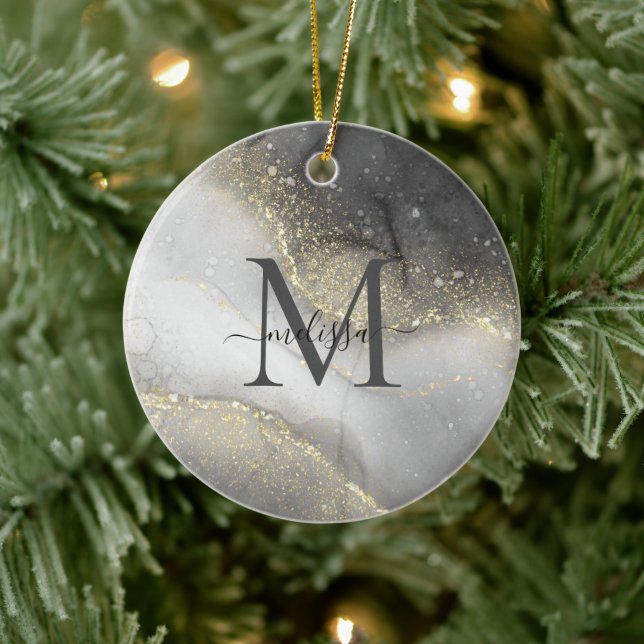 Elegant Silver and Gold Name Ceramic Tree Decoration (Tree)