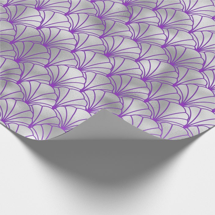 Elegant Silver and Purple Art Deco Wrapping Paper Zazzle.co.uk
