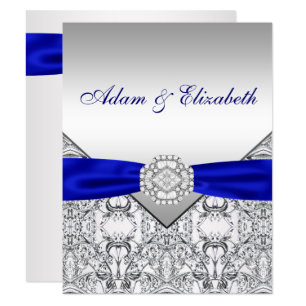 Elegant Silver and Royal Blue Save the Date