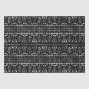 Elegant Silver Art Deco Floral Band Pattern Tissue Paper