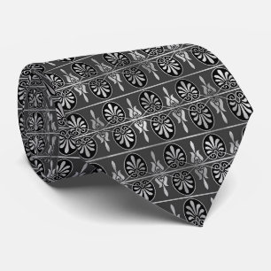 elegant silver black tiled pattern tie