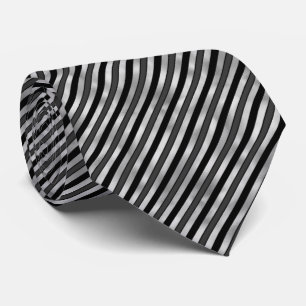 elegant silver black tiled stripe pattern tie
