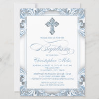 Elegant Silver Blue Baptism