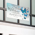 Elegant Silver Blue Butterfly Welcome Party