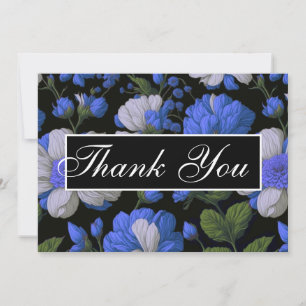 Elegant silver blue white elegant retro florals invitation