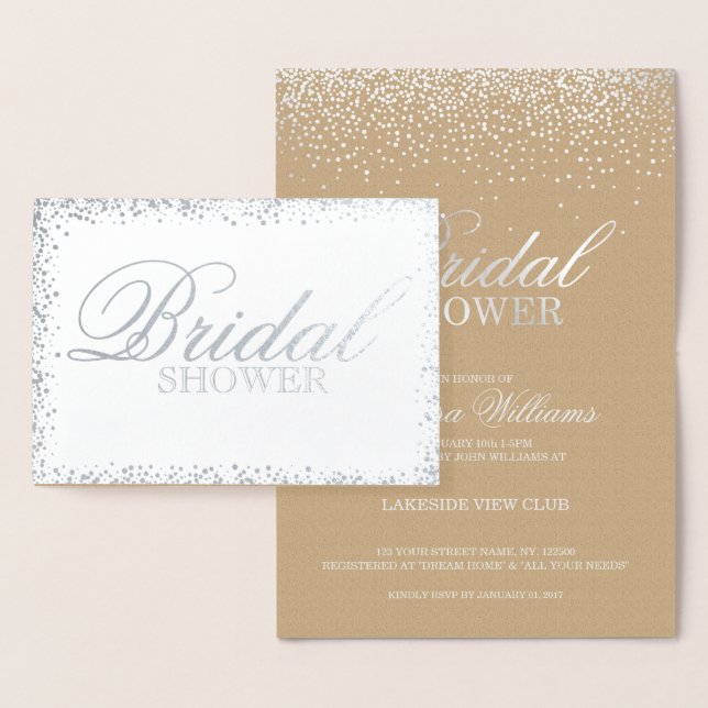 Elegant silver bridal shower invitation (Display)