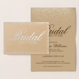 Elegant silver bridal shower invitation