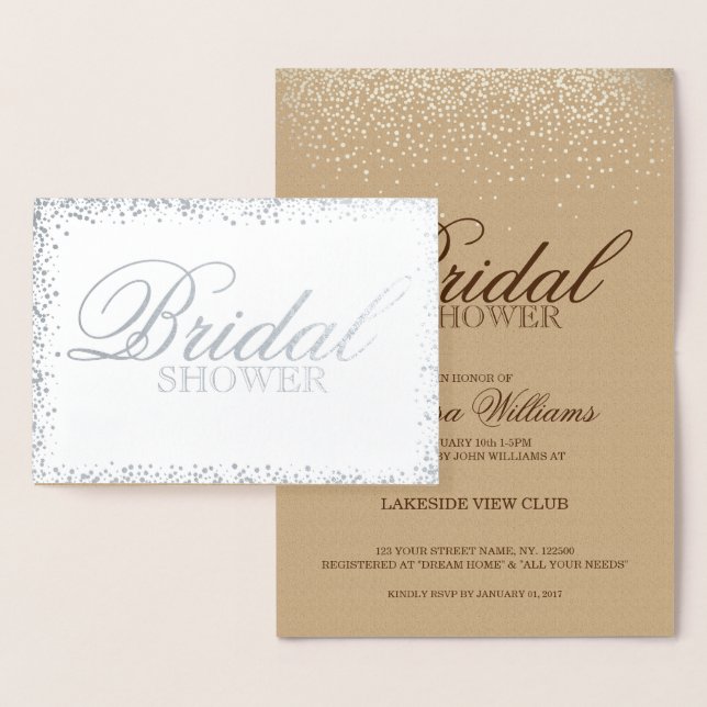 Elegant silver bridal shower invitation (Display)
