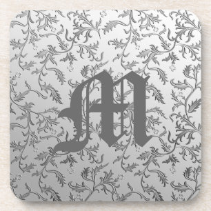 Elegant silver brocade coaster