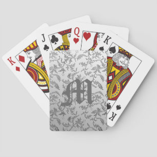 Elegant silver brocade playing cards