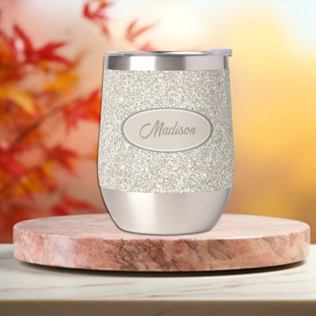 Elegant Silver Bronze Glitter Monogram (Creator Uploaded)