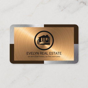 Elegant Silver Bronze Layers Realtor Business Card