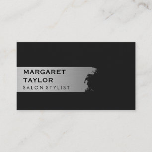 Elegant Silver Brushed / Black Business Card
