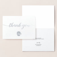 Elegant Silver Business logo Thank you Foil