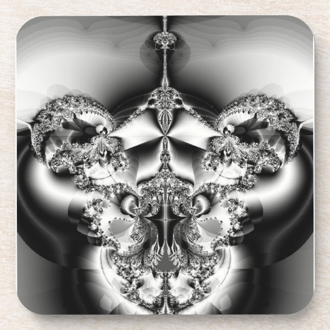 Elegant Silver Chandelier Coaster (Front)