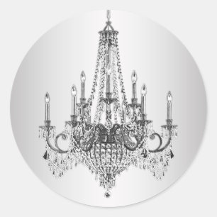 Elegant Silver Chandelier Stickers