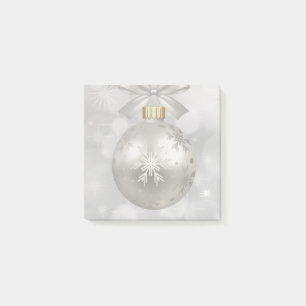 Elegant Silver Christmas Ball on Bokeh Lights Post-it Notes