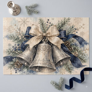 Elegant Silver Christmas Bells Watercolor Jigsaw Puzzle