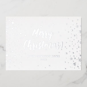Elegant Silver Christmas Company Foil Card