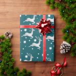 Elegant Silver Christmas Reindeer Pattern Wrapping Paper<br><div class="desc">Modern faux silver Christmas pattern.</div>