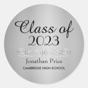 Elegant Silver Class of Graduation Envelope Seals