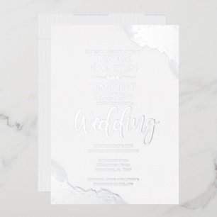 Elegant Silver Corner Border Traditional Wedding
