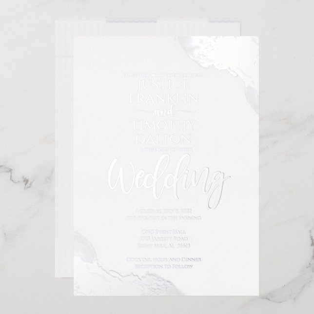 Elegant Silver Corner Border Traditional Wedding (Envelope)