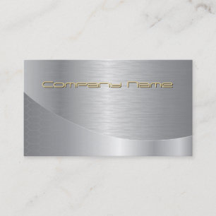Elegant Silver Corporate Gold Text Business Card