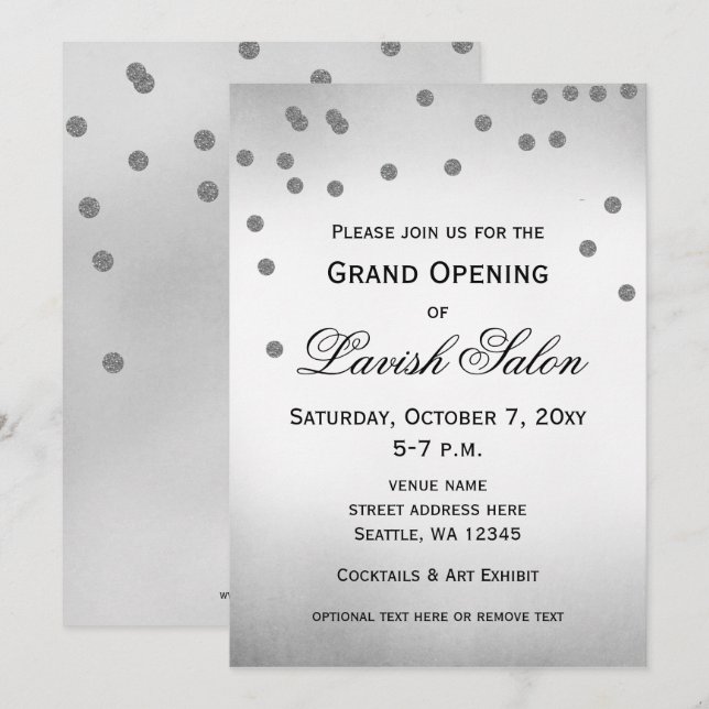 Elegant Silver Corporate Party Invitation (Front/Back)