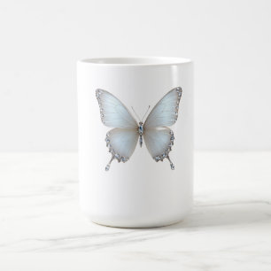 Elegant Silver Crystal Butterfly Women's T-Shirt Coffee Mug