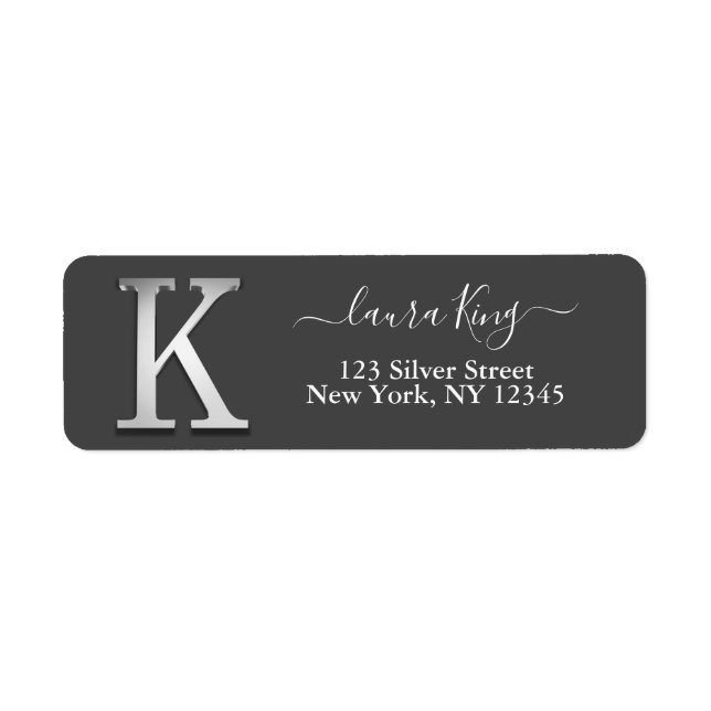 Elegant Silver Custom Monogram K Name (Front)