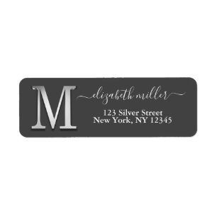 Elegant Silver Custom Monogram M Name