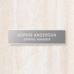 Elegant Silver Custom Name Job Title Door Sign