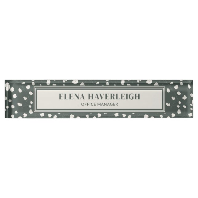 Elegant Silver Dollar Lunaria Professional Custom Nameplate (Front)