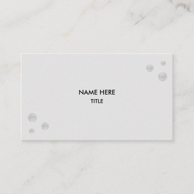 Elegant Silver Dots on Silver Colour Business Card (Front)