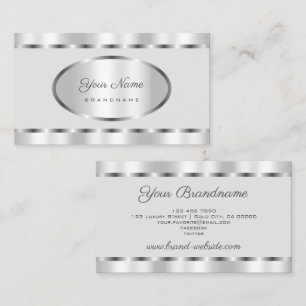 Elegant Silver Effect with Light Grey Professional Business Card