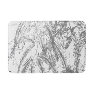 Elegant silver fern pattern bath mat