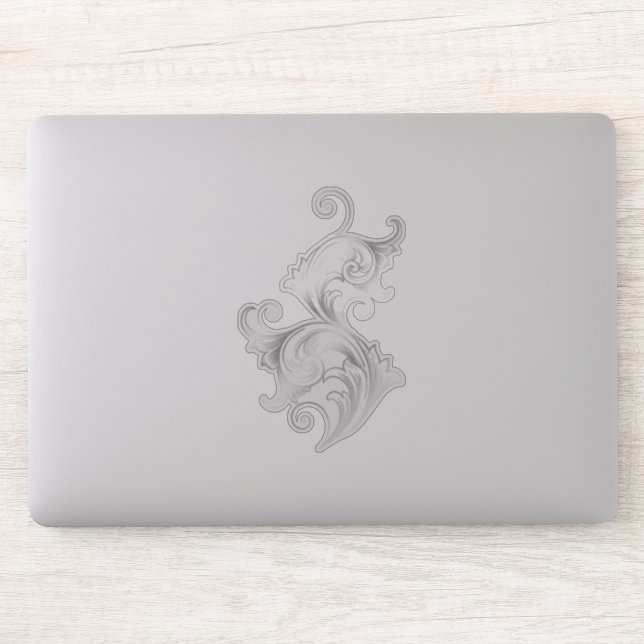 Elegant Silver Floral  Swirls (Computer)