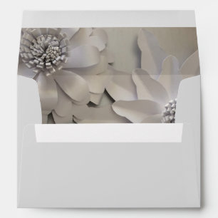 Elegant Silver Flowers Envelope